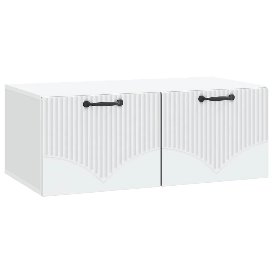Meuble TV mural Blanc 78,5 x 41 x 30 cm Bois d'ingénierie - 2