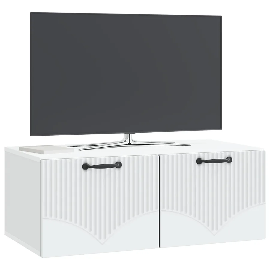 Meuble TV mural Blanc 78,5 x 41 x 30 cm Bois d'ingénierie - 3