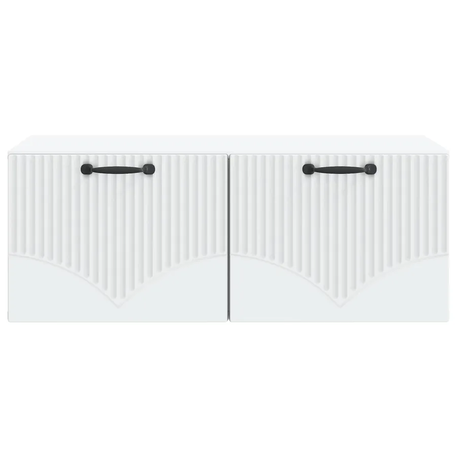 Meuble TV mural Blanc 78,5 x 41 x 30 cm Bois d'ingénierie - 6