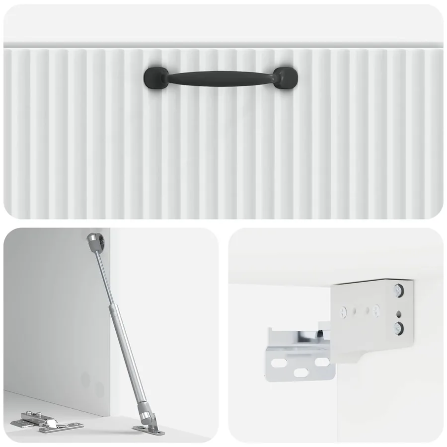 Meuble TV mural Blanc 78,5 x 41 x 30 cm Bois d'ingénierie - 9