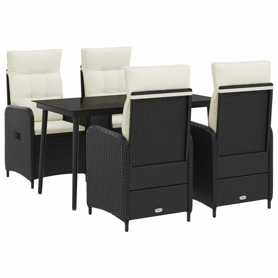 Ensemble de Tables Basses 5 pcs Noir et blanc crème - 2