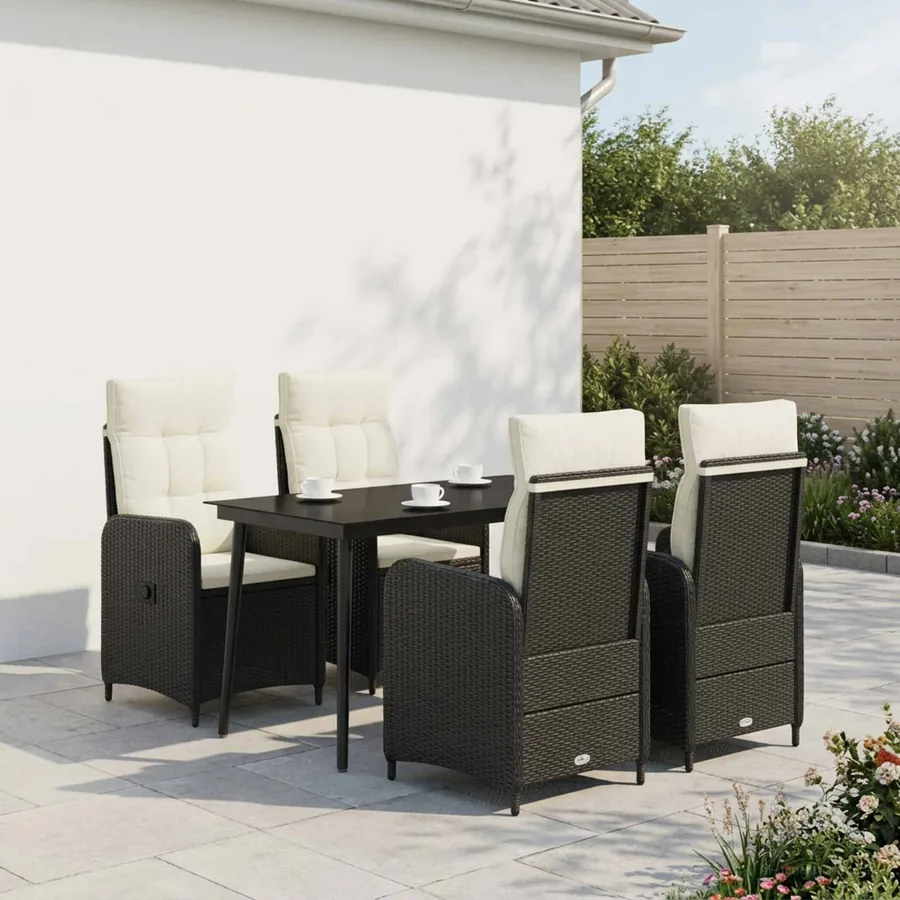 Ensemble de Tables Basses 5 pcs Noir et blanc crème - 3