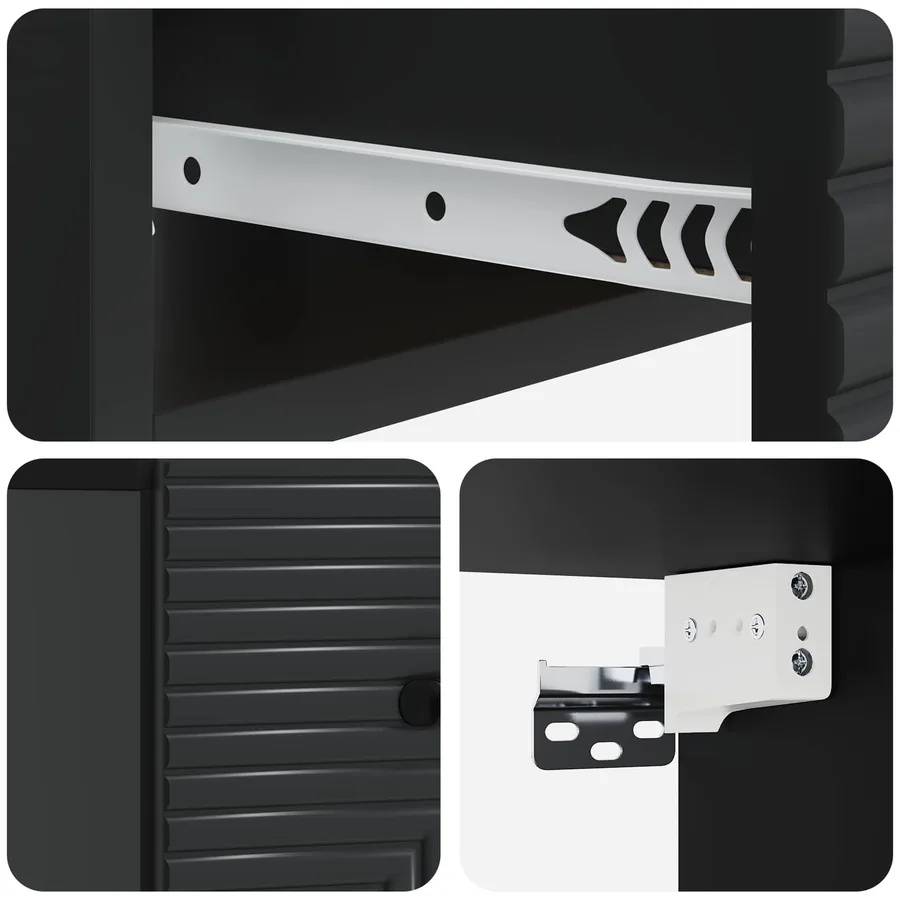 Cabinet de chevet mural 2 pcs Noir 34,5 x 33 x 20 cm - 10