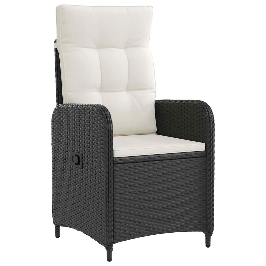 Ensemble de repas extérieur 5 pcs Noir et blanc crème - 4