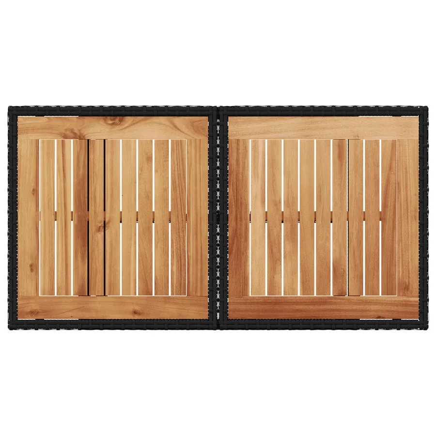 Ensemble de repas extérieur 5 pcs Noir et blanc crème - 6