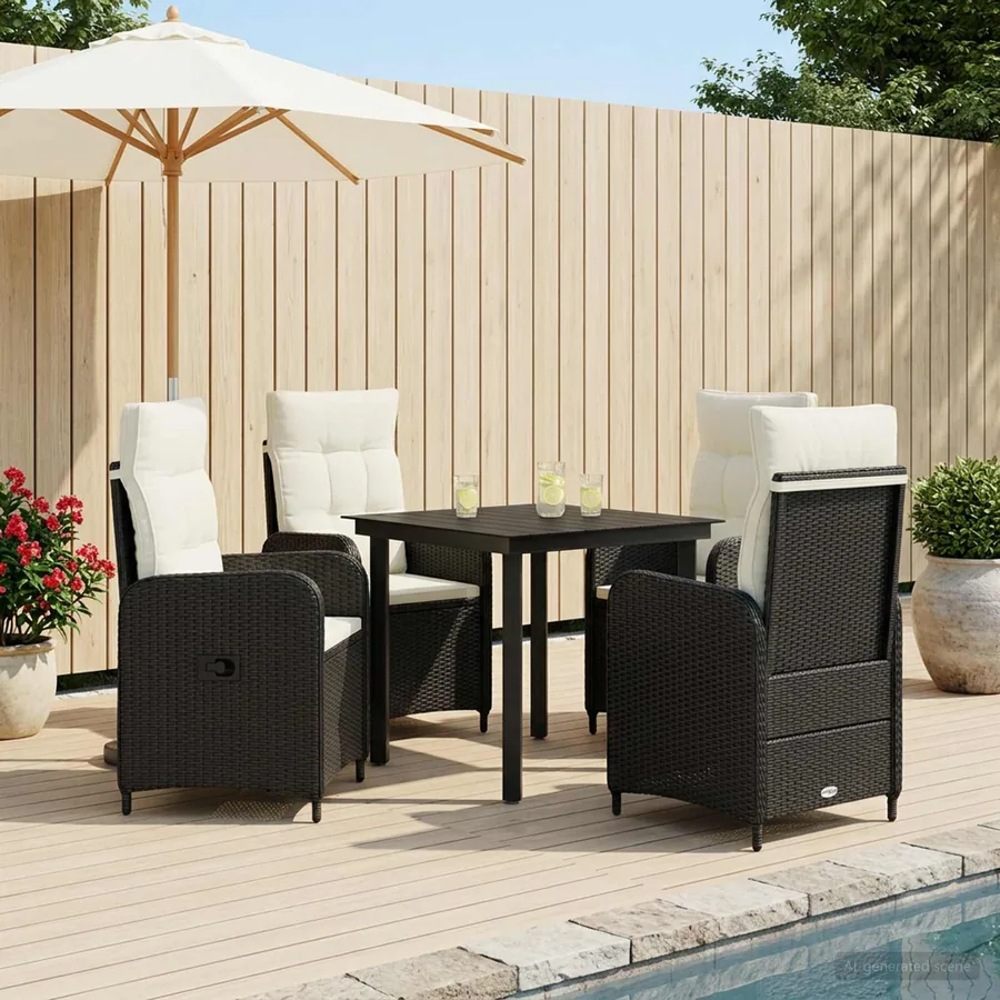 Ensemble de Tables Basses 5 pcs Noir et blanc crème