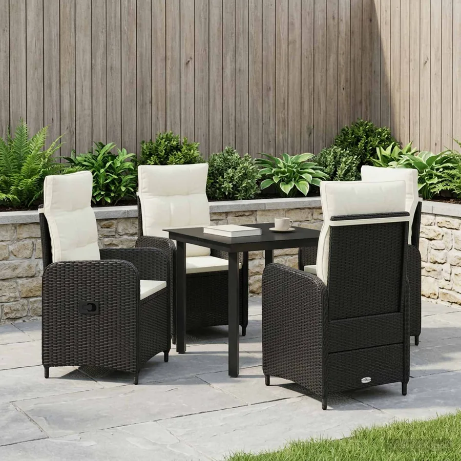 Ensemble de Tables Basses 5 pcs Noir et blanc crème - 3