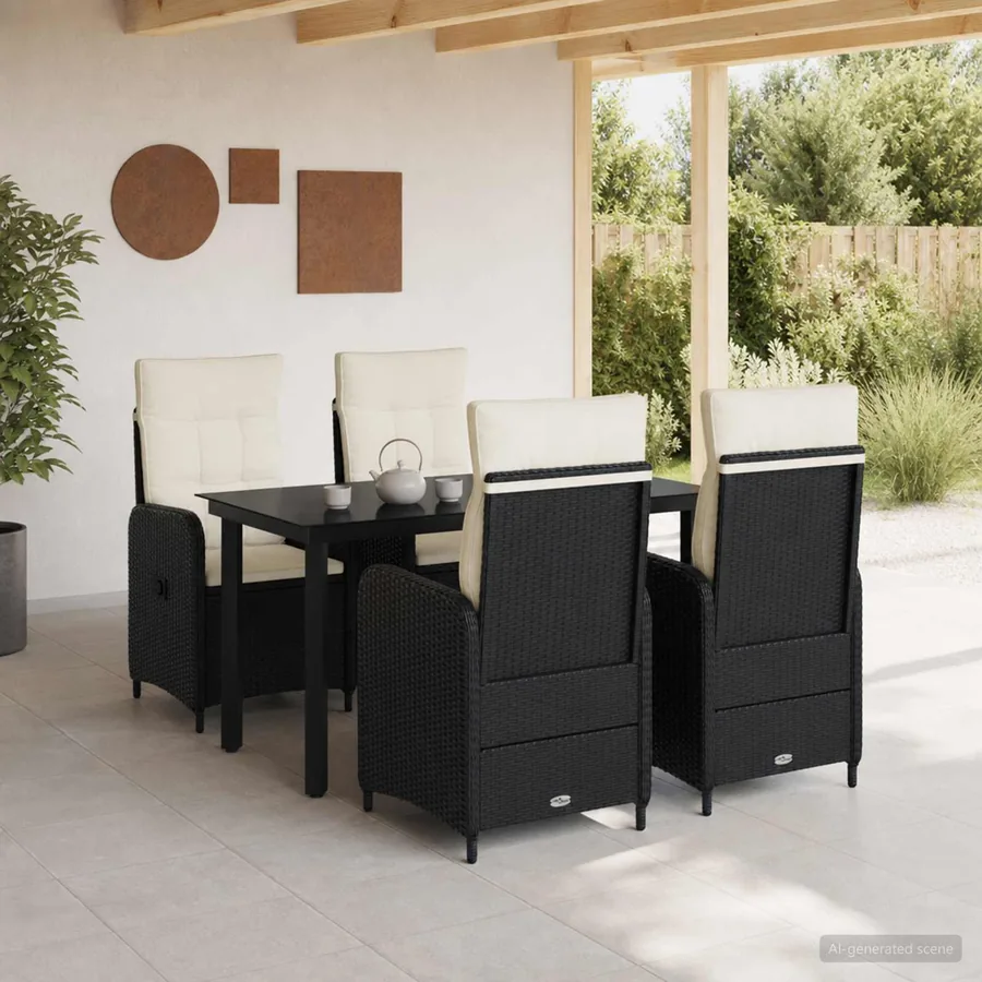 Ensemble de Tables Basses 5 pcs Noir et blanc crème