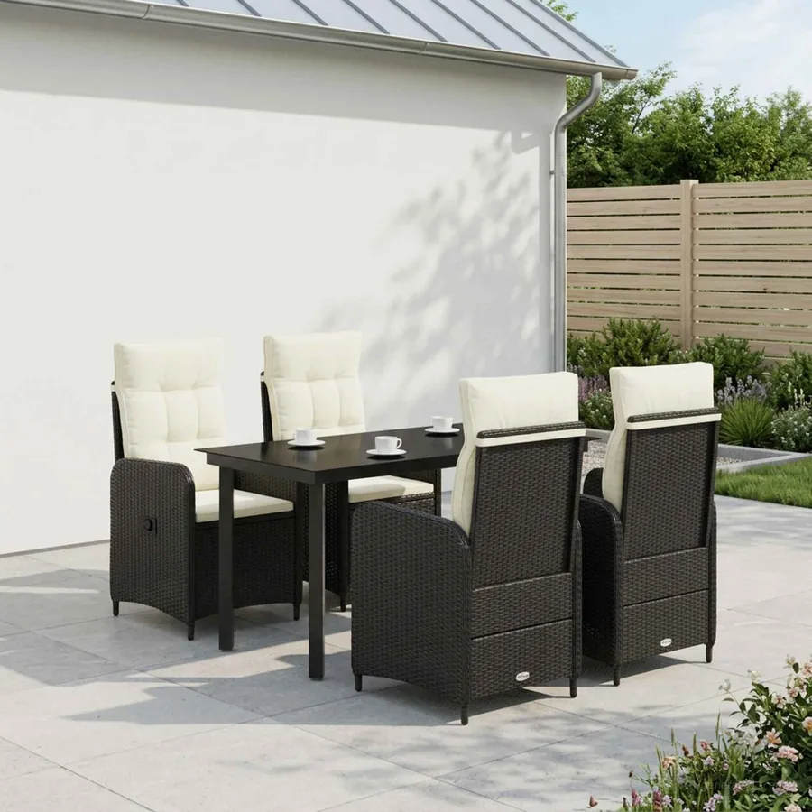 Ensemble de Tables Basses 5 pcs Noir et blanc crème - 3