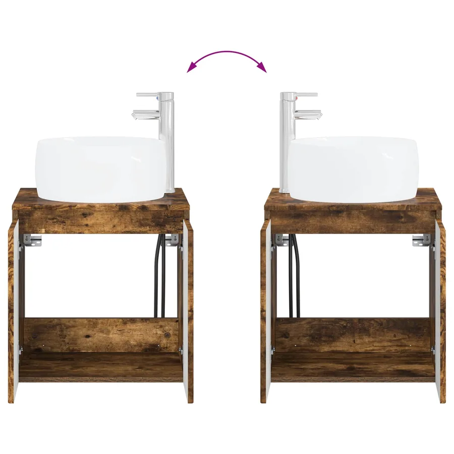 Ensemble d'armoire de salle de bain 5 pcs Chêne fumé - 13
