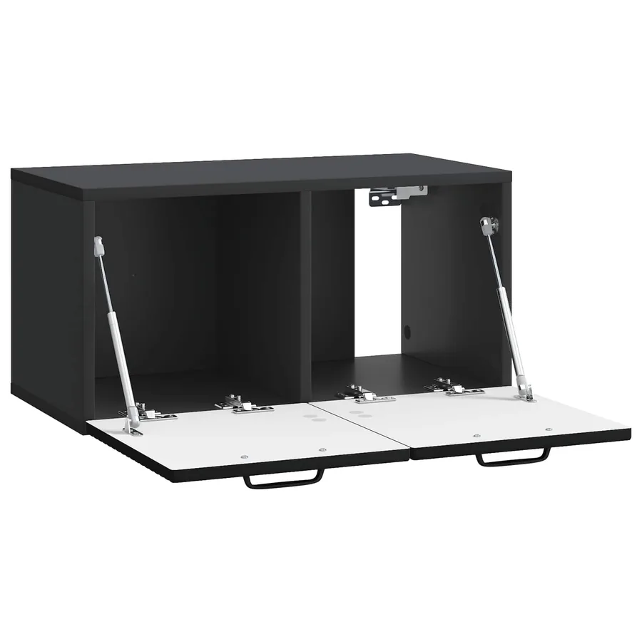 Meuble TV mural Noir 59,5 x 31 x 30 cm Bois d'ingénierie - 5