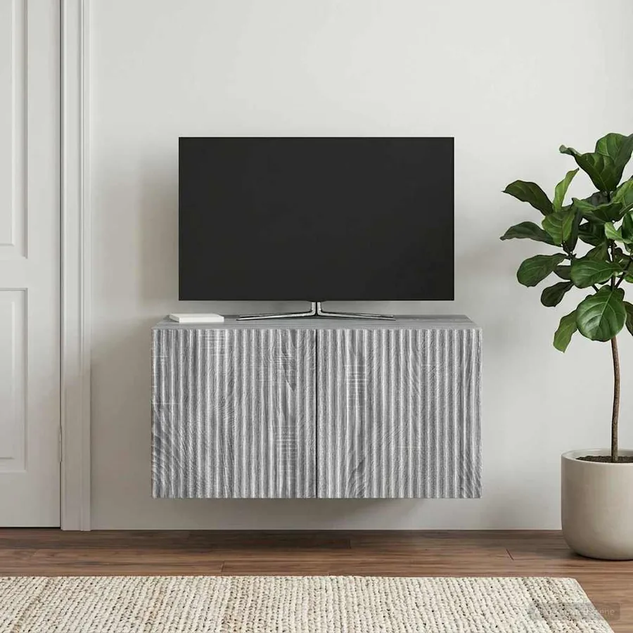 Meuble TV mural Sonoma gris 59,5 x 41 x 30 cm Bois d'ingénierie - 4