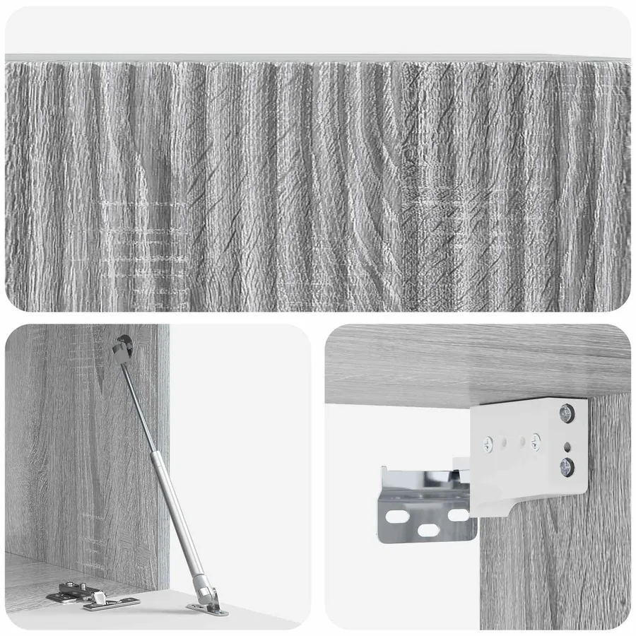 Meuble TV mural Sonoma gris 59,5 x 41 x 30 cm Bois d'ingénierie - 9