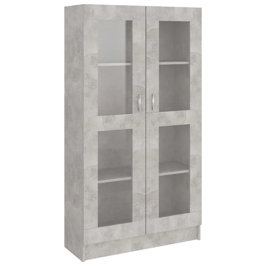Display cabinet concrete grey 82.5x30.5x150 cm engineered wood - 2