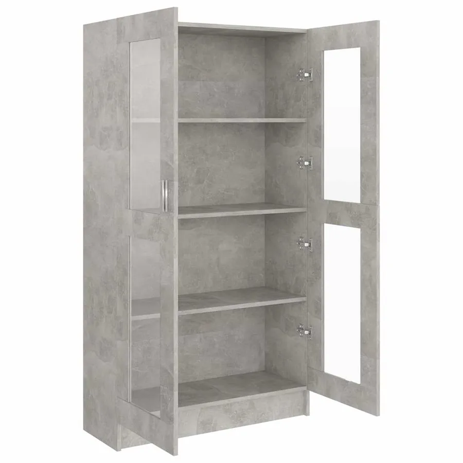 Display cabinet concrete grey 82.5x30.5x150 cm engineered wood - 4