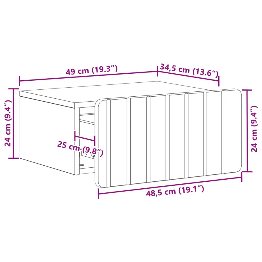 Cabinet de chevet mural 2 pcs Blanc 49 x 34,5 x 24 cm - 11