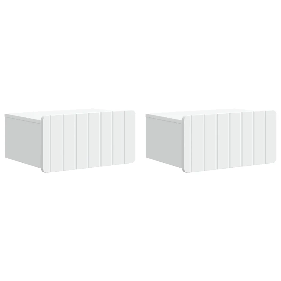 Cabinet de chevet mural 2 pcs Blanc 49 x 34,5 x 24 cm - 2