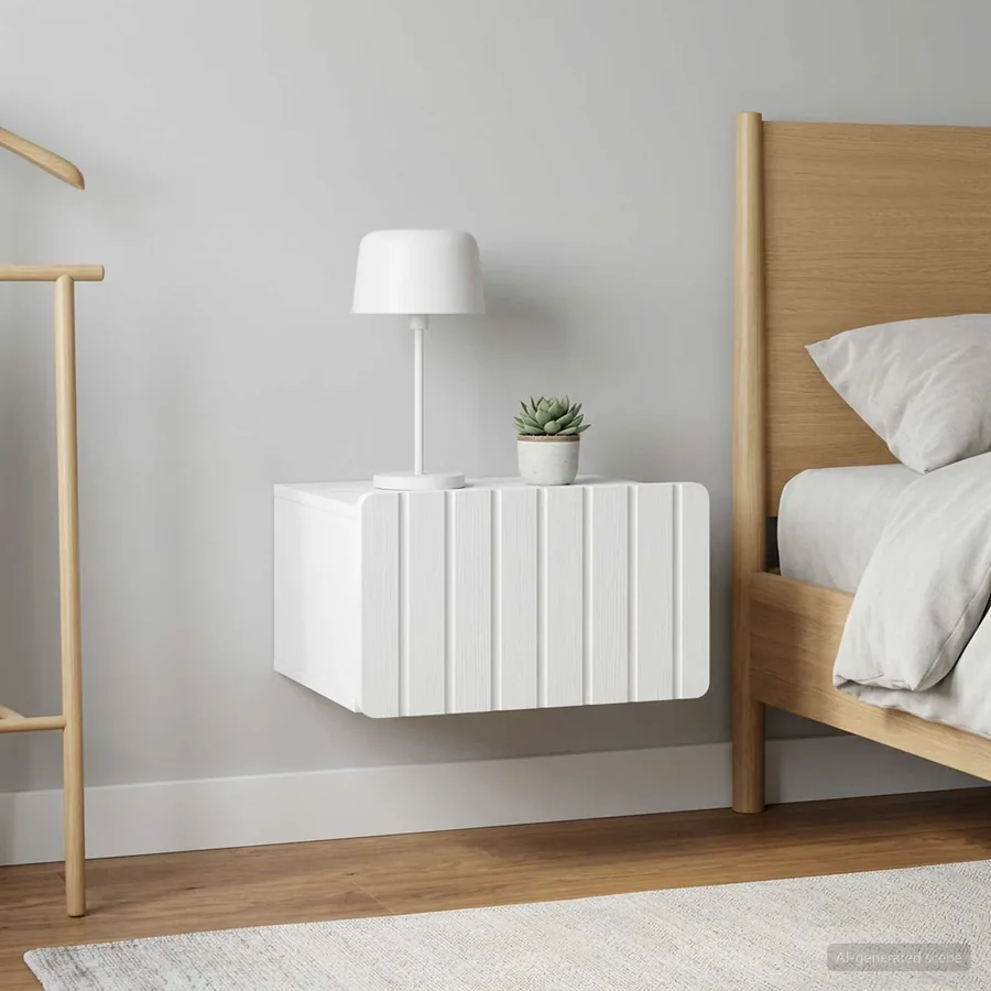 Cabinet de chevet mural 2 pcs Blanc 49 x 34,5 x 24 cm - 4