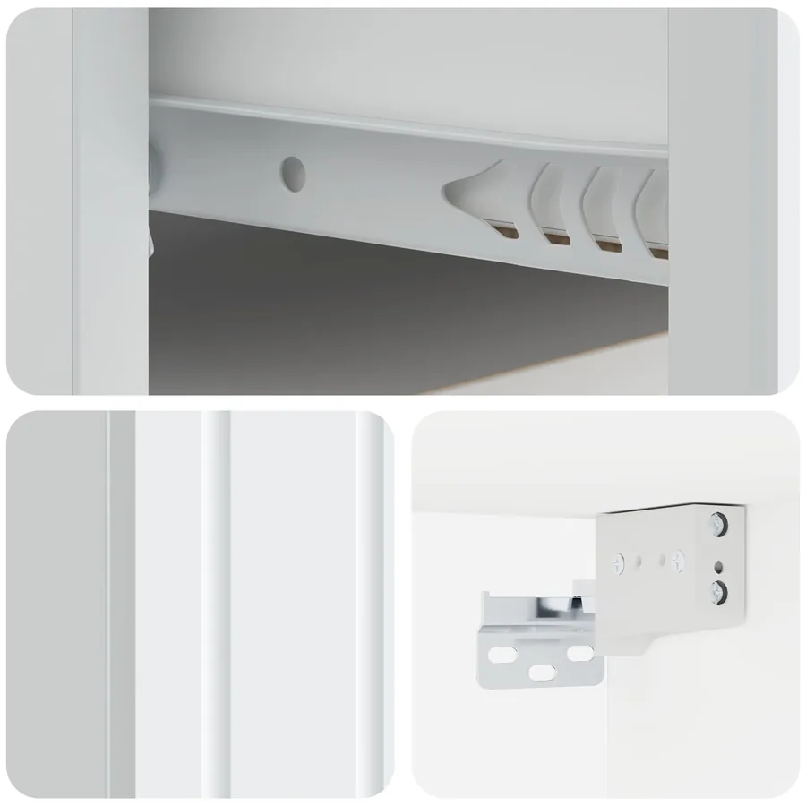 Cabinet de chevet mural 2 pcs Blanc 49 x 34,5 x 24 cm - 8