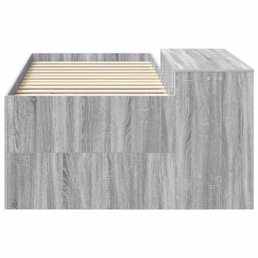 Lit haut pour enfants avec bureau Sonoma gris 75 x 190 cm - 4