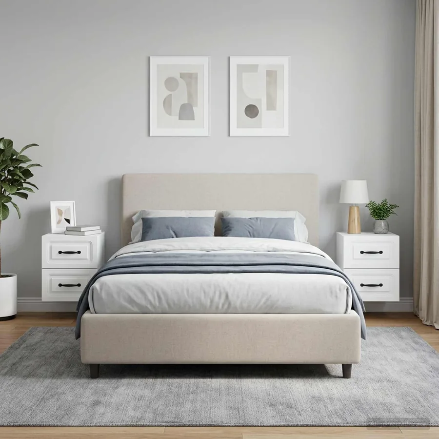Cabinet de chevet mural 2 pcs Blanc 34,5 x 33 x 40 cm - 4