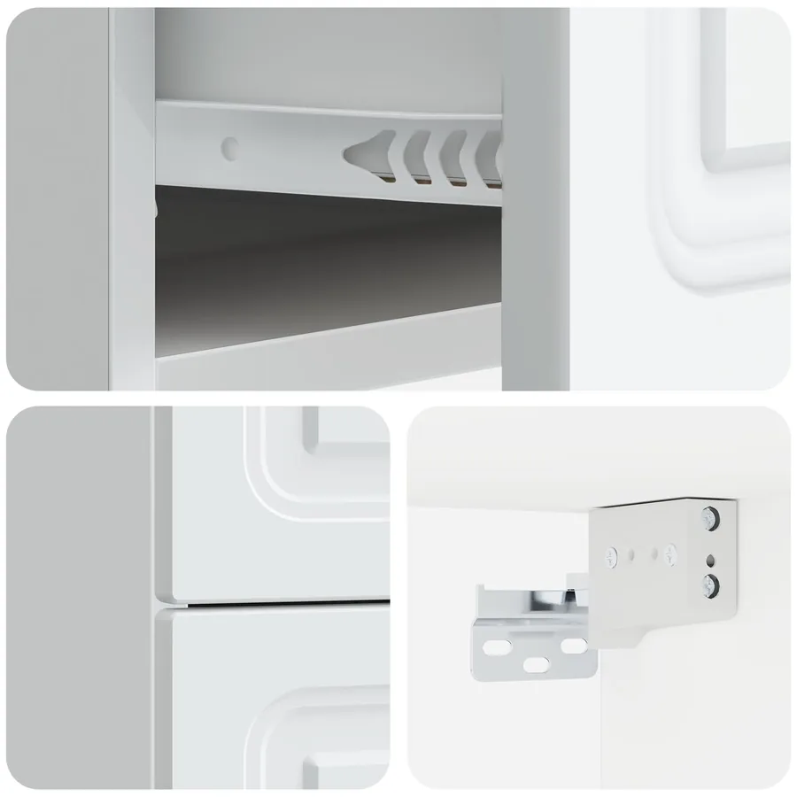 Cabinet de chevet mural 2 pcs Blanc 34,5 x 33 x 40 cm - 8