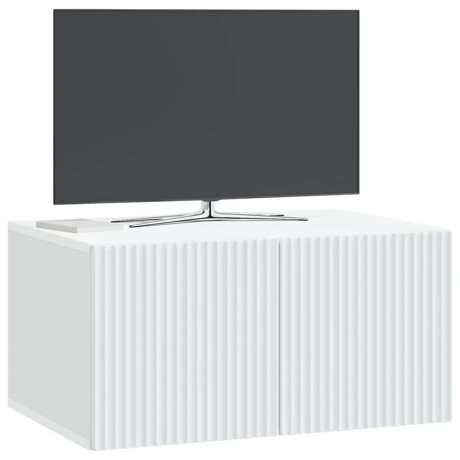 Meuble TV mural Blanc 59,5 x 41 x 30 cm Bois d'ingénierie - 3