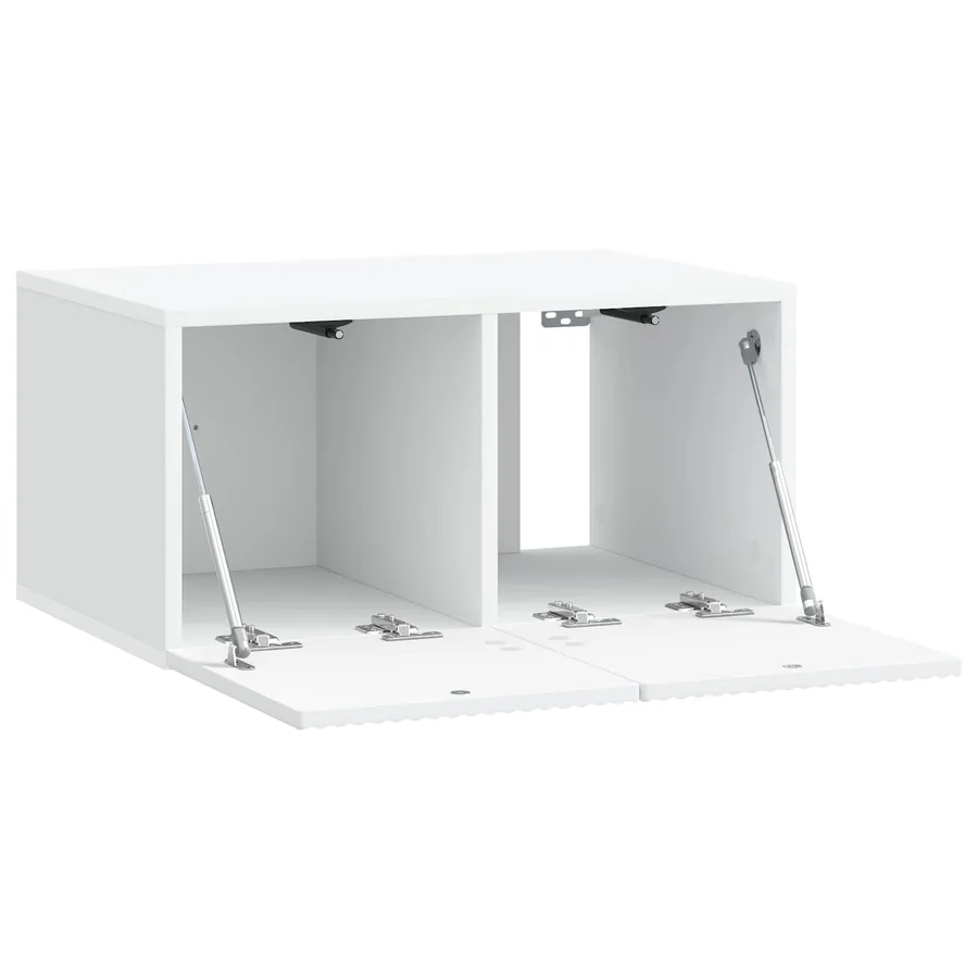 Meuble TV mural Blanc 59,5 x 41 x 30 cm Bois d'ingénierie - 5