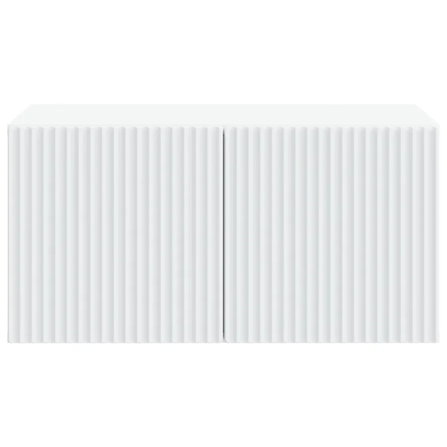 Meuble TV mural Blanc 59,5 x 41 x 30 cm Bois d'ingénierie - 6