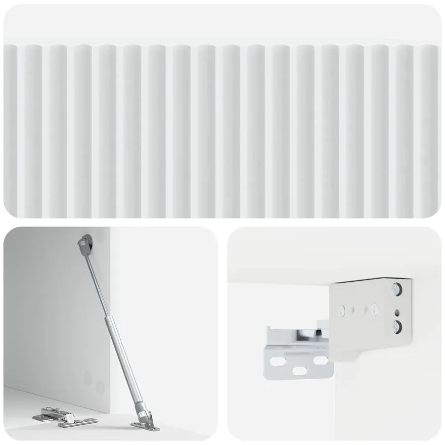 Meuble TV mural Blanc 59,5 x 41 x 30 cm Bois d'ingénierie - 9