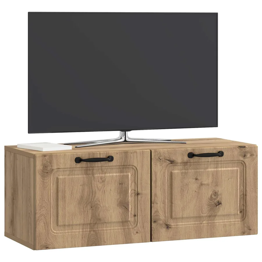 Meuble TV mural 78,5 x 31 x 30 cm Chêne artisanal - 3