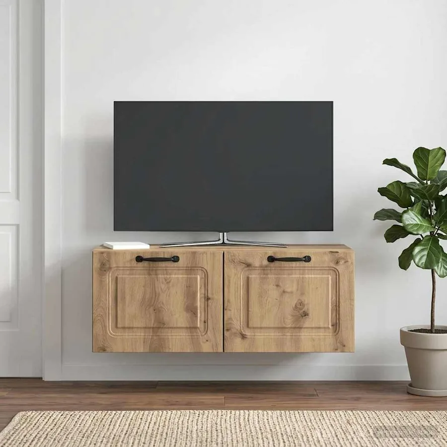 Meuble TV mural 78,5 x 31 x 30 cm Chêne artisanal - 4