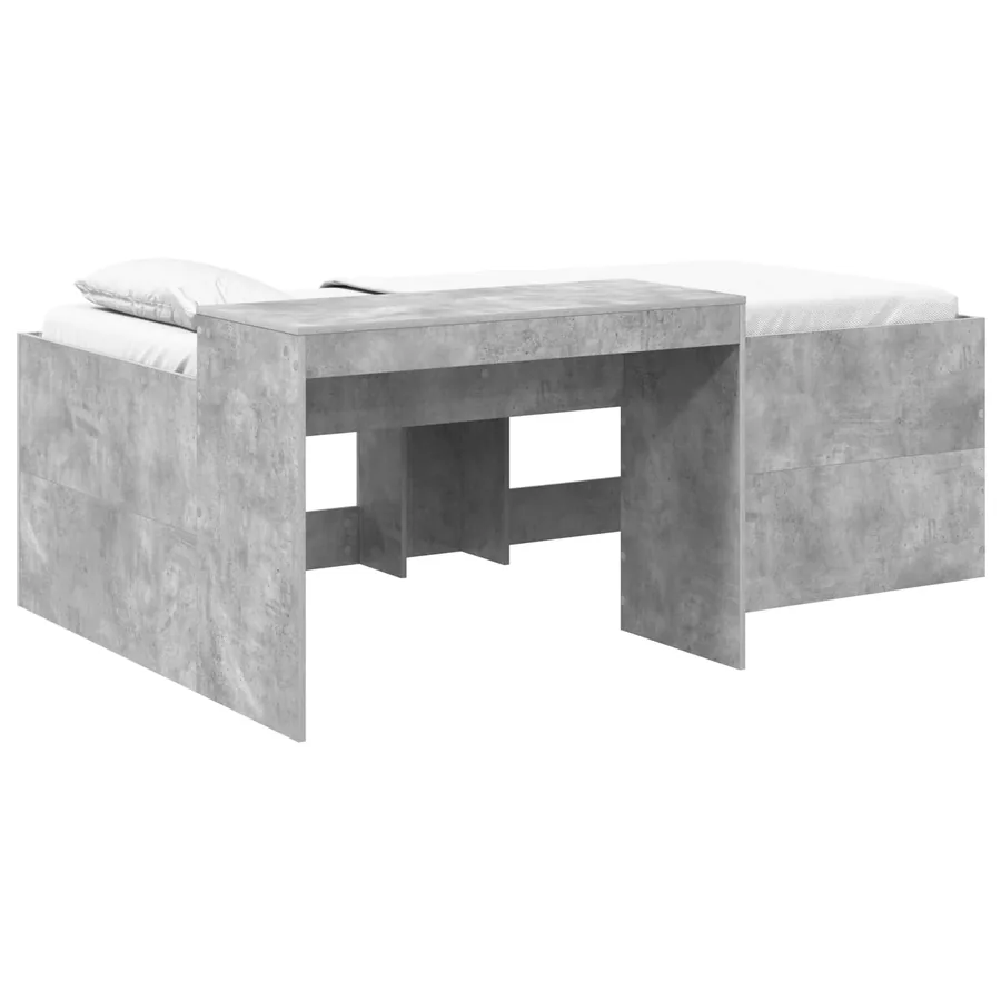 Lit haut pour enfants avec bureau Gris béton 98,5 x 200 cm - 2