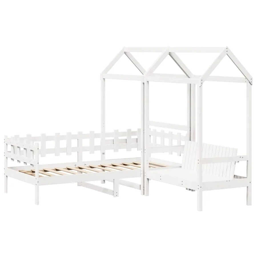 Ensemble de lit de jour et de banc et toit sans matelas blanc - 3