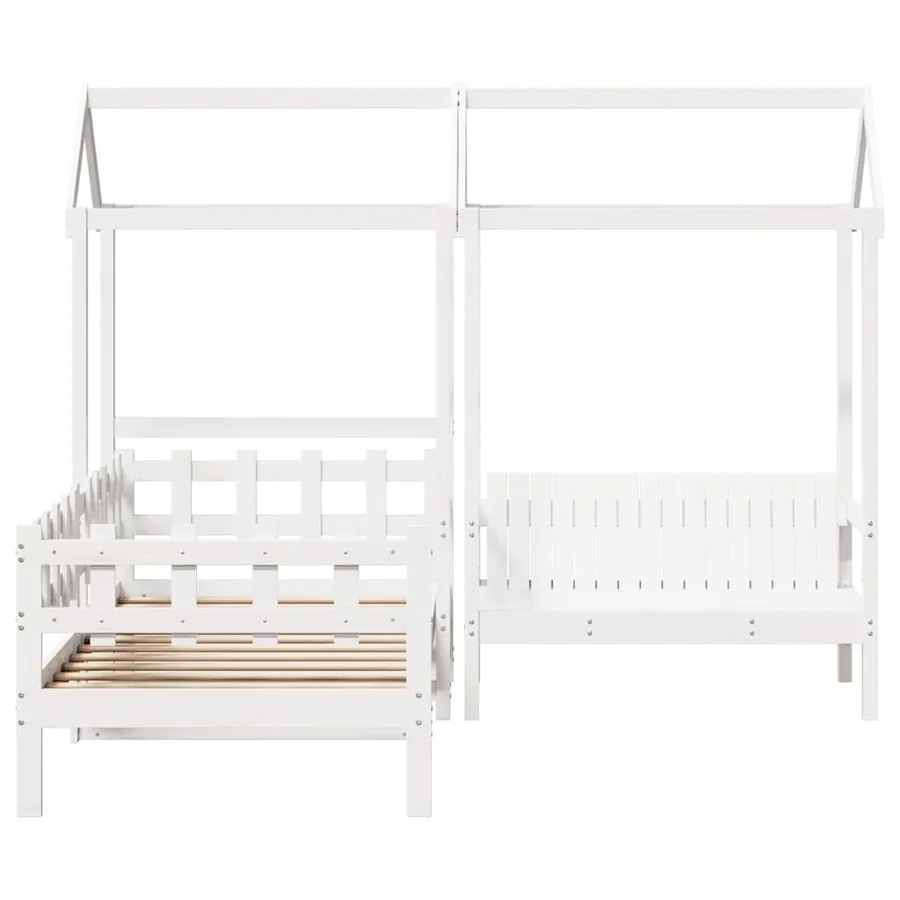 Ensemble de lit de jour et de banc et toit sans matelas blanc - 5