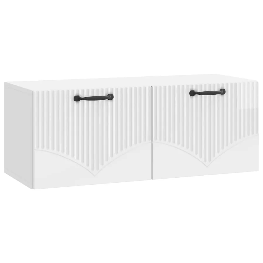 Meuble TV mural Montage mural Blanc brillant 78,5 x 31 x 30 cm - 2
