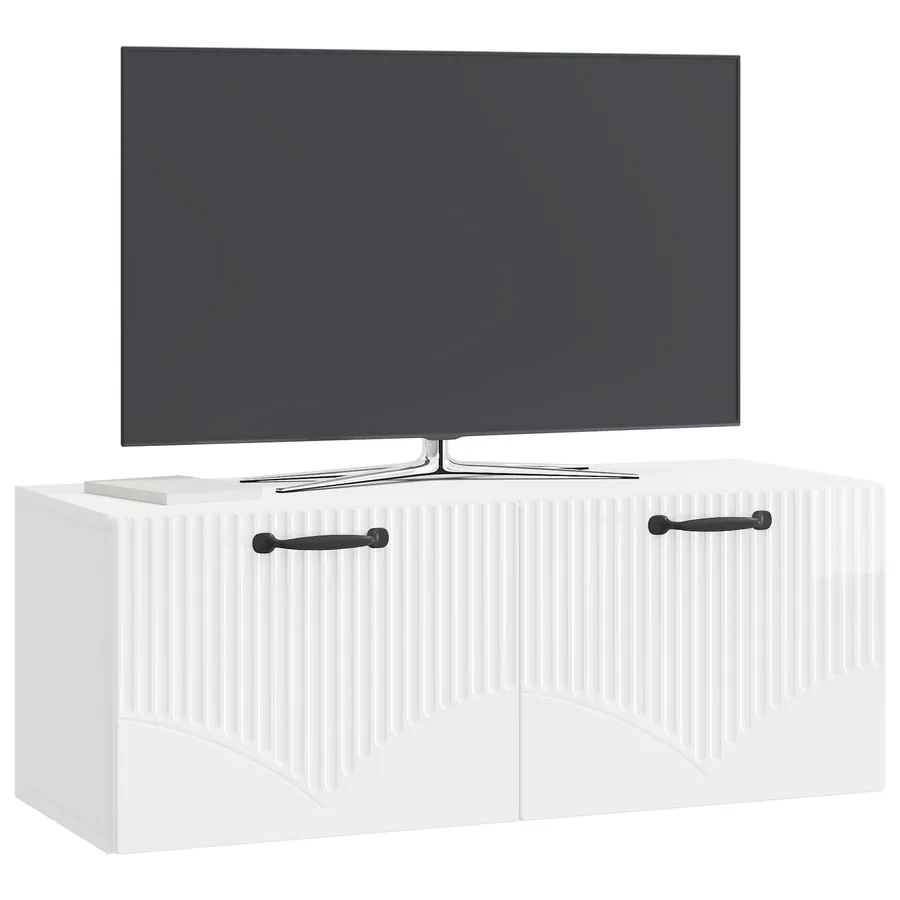 Meuble TV mural Montage mural Blanc brillant 78,5 x 31 x 30 cm - 3