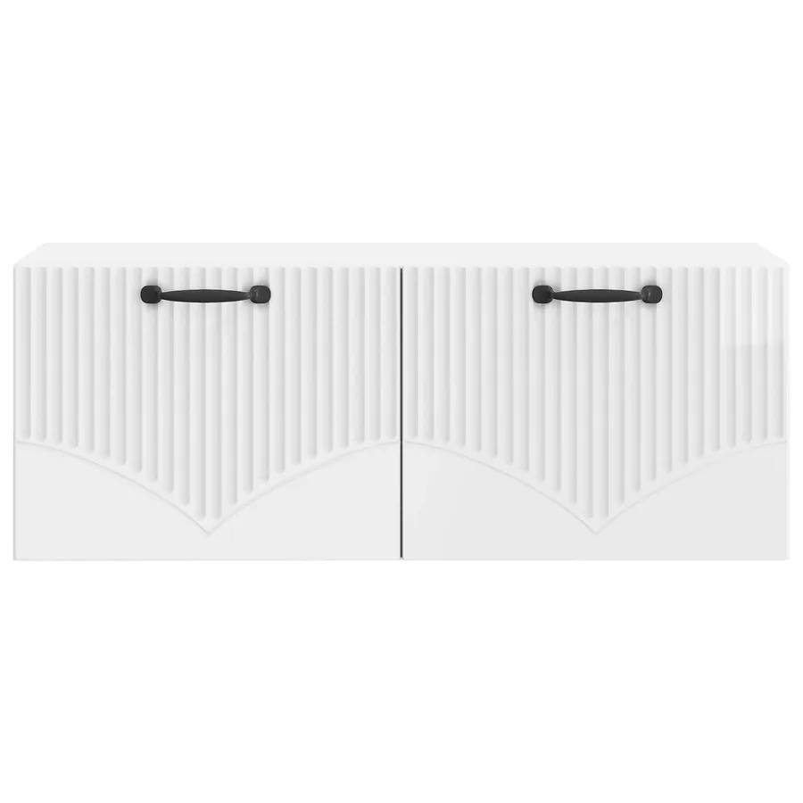 Meuble TV mural Montage mural Blanc brillant 78,5 x 31 x 30 cm - 6