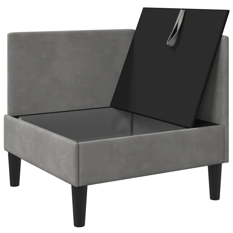 Sofa avec rangement Gris clair Velours - 4