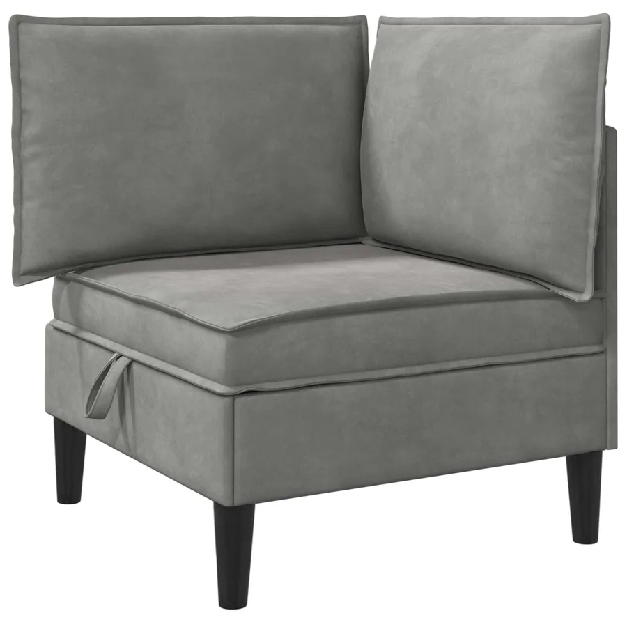 Ensemble de meubles pour le salon 3 pcs Gris clair Velours - 6