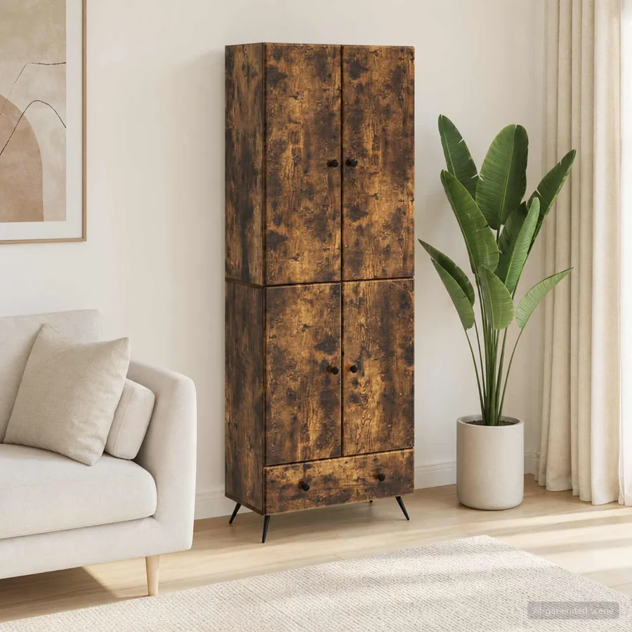 Ensemble de Meubles 2 pcs Chêne fumé Bois d'ingénierie