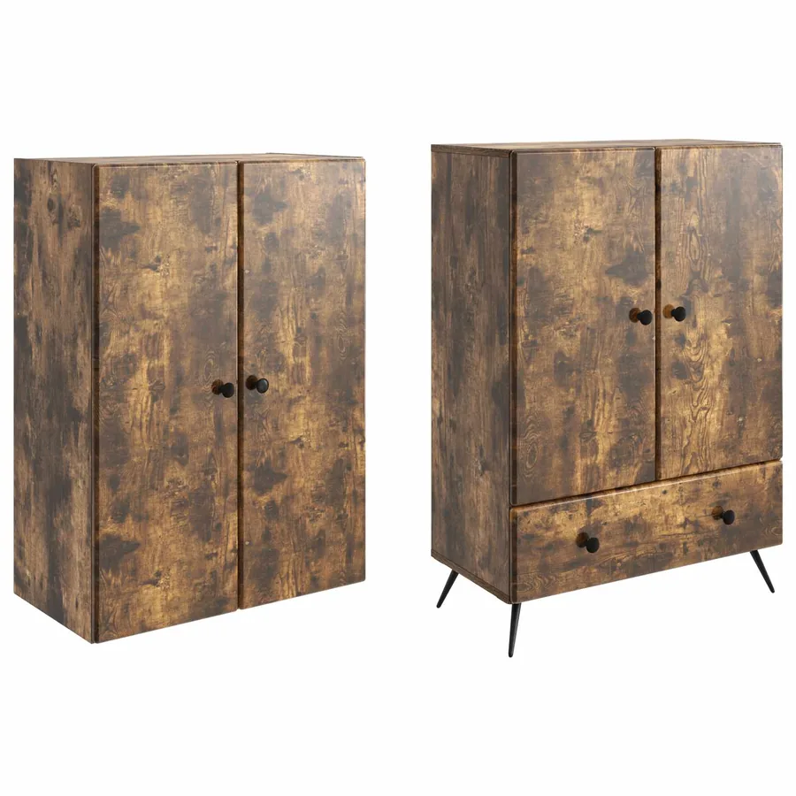 Ensemble de Meubles 2 pcs Chêne fumé Bois d'ingénierie - 4
