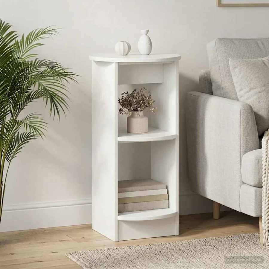 Meuble d'appoint Blanc Brillant Bois d’ingénierie