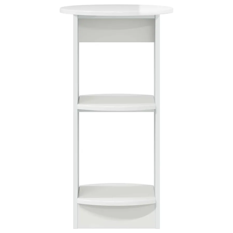 Meuble d'appoint Blanc Brillant Bois d’ingénierie - 4