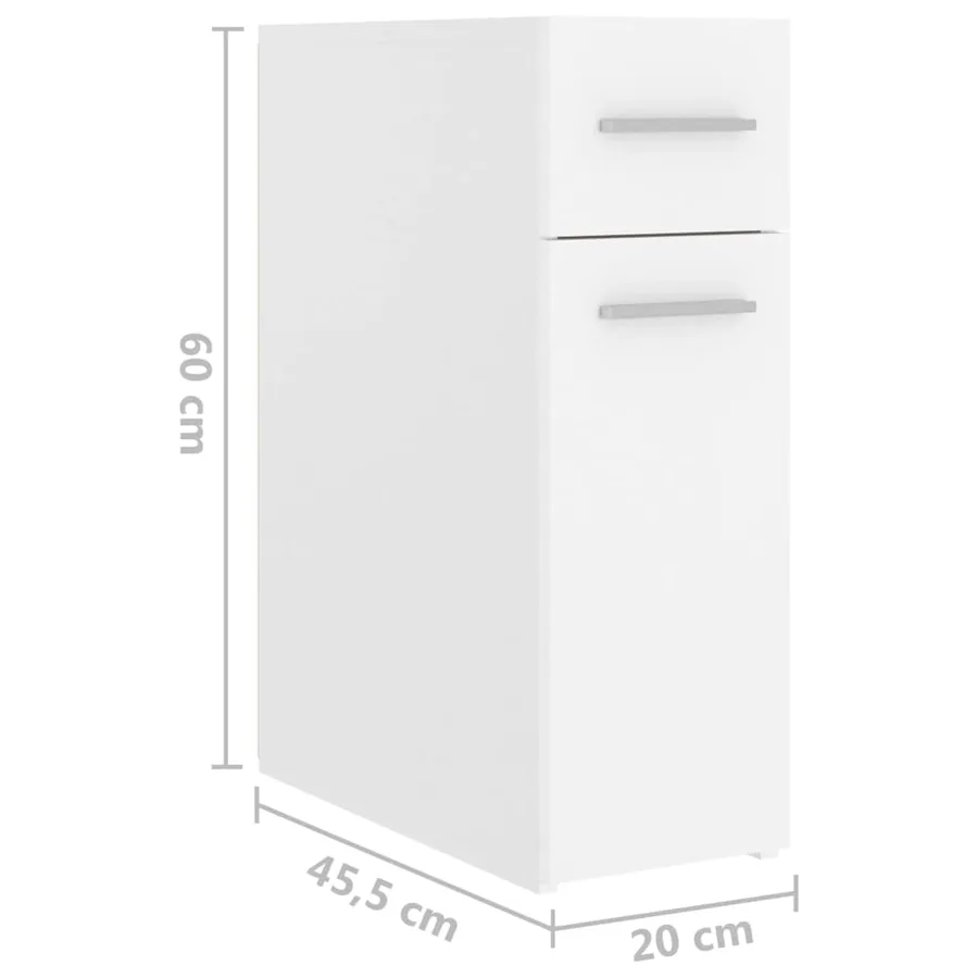 Armoire d'apothicaire Blanc 20x45,5x60 cm Bois d’ingénierie - 8