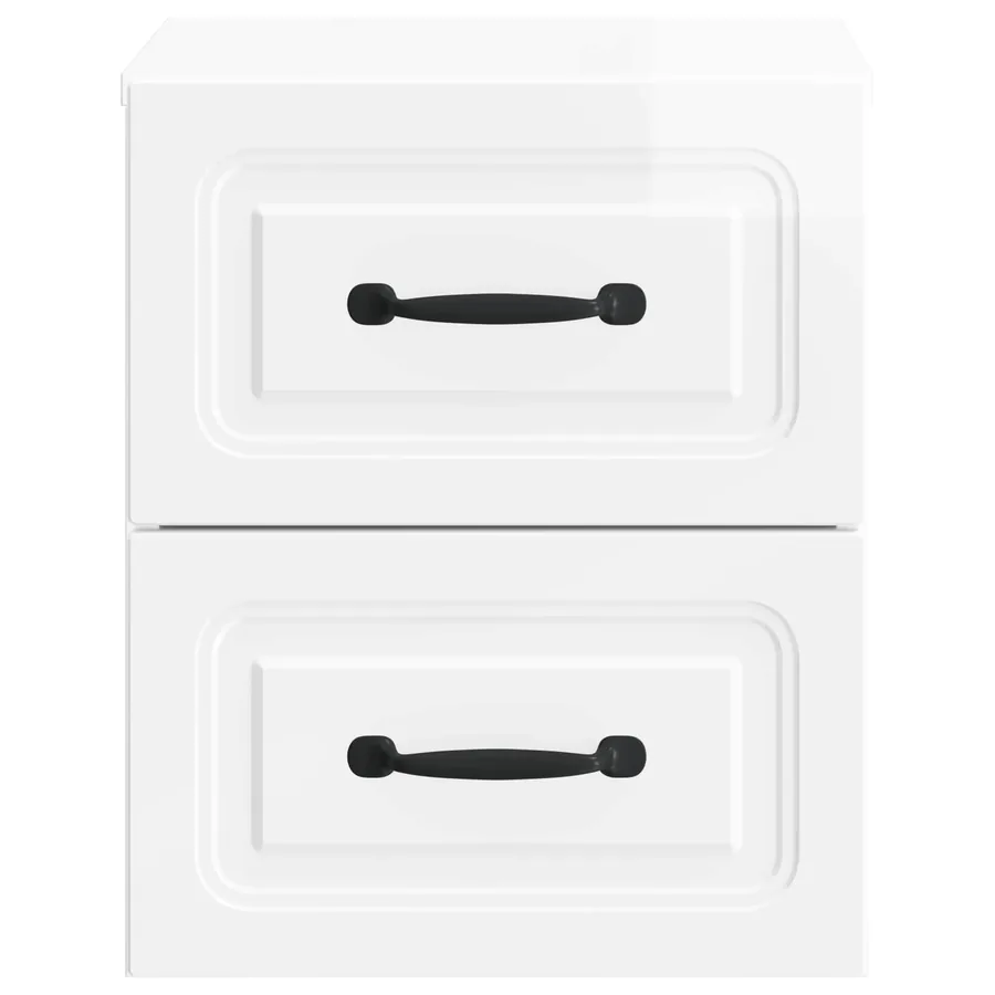 Cabinet de chevet mural Blanc brillant 34,5 x 33 x 40 cm - 5