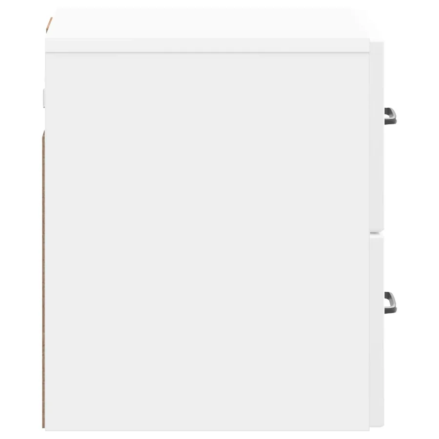 Cabinet de chevet mural Blanc brillant 34,5 x 33 x 40 cm - 6
