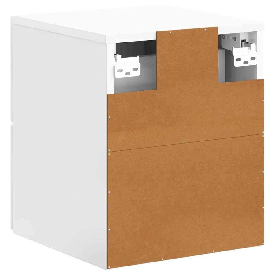 Cabinet de chevet mural Blanc brillant 34,5 x 33 x 40 cm - 7