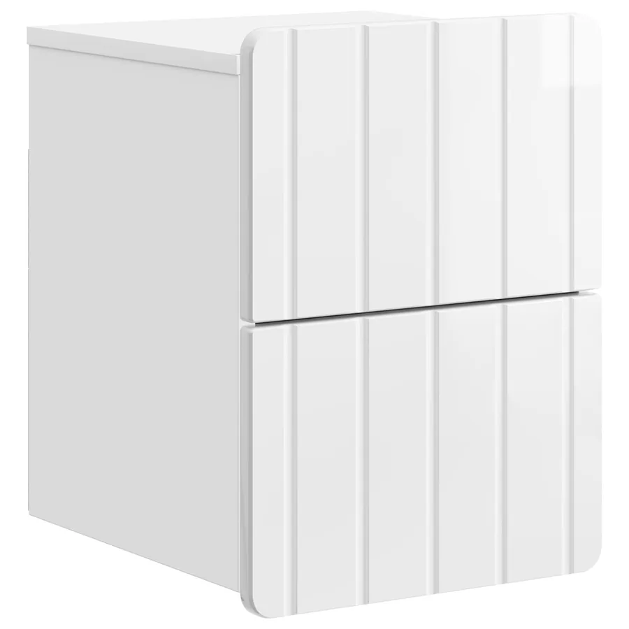 Cabinet de chevet mural 2 pcs Blanc brillant 33 x 34,5 x 43 cm - 5
