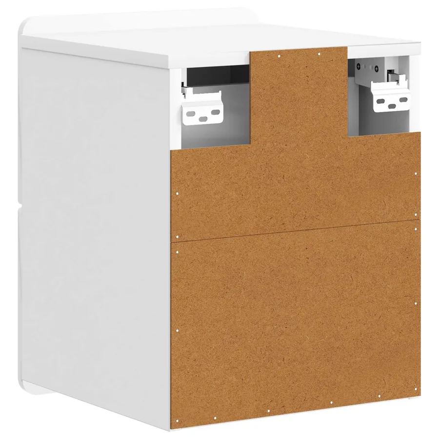 Cabinet de chevet mural 2 pcs Blanc brillant 33 x 34,5 x 43 cm - 9
